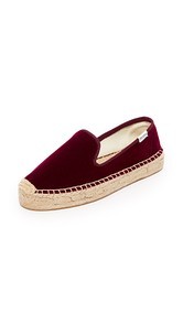 Soludos Velvet Platform Smoking Slippers