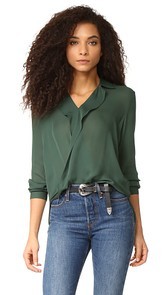 LAGENCE Rita Drape Front Blouse