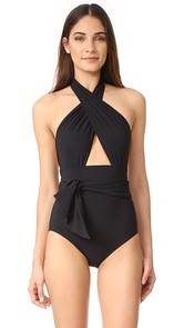 Karla Colletto Prima Wrap Halter Maillot