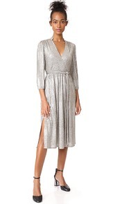 alice + olivia Katina Gathered Midi Dress