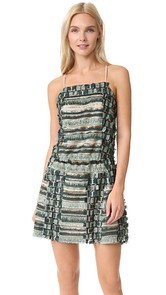 Anna Sui Sequin Fringe Cross Back Dress