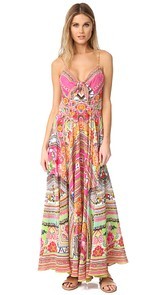 Camilla Hani Honey Long Dress With Tie Front
