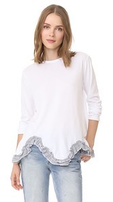 Clu Flared Top with Ruffle Hem