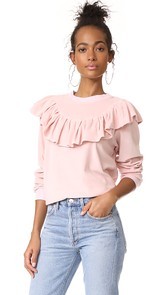Clu Clu Too Ruffle Trimmed Sweatshirt