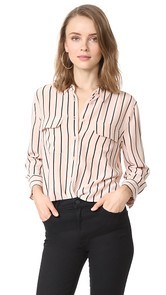 Equipment Cropped 3/4 Sleeve Signature Blouse