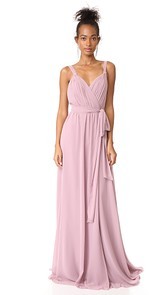 Joanna August Cindy Pleated Wrap Gown