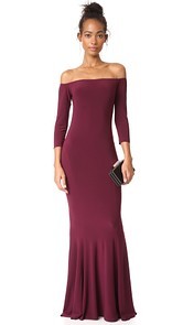 Norma Kamali Off Shoulder Fishtail Gown