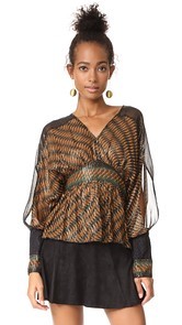 Anna Sui Greenbrier Diamond Border Top