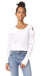 Wilt Ruffle Long Sleeve Tee