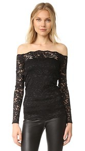 LAGENCE Heidi Off Shoulder Lace Top