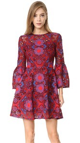 Cynthia Rowley Lace Ruffle Sleeve Dress