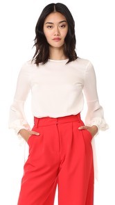 Milly Stretch Silk Juliette Blouse