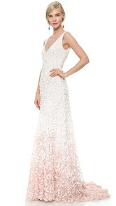 Theia Emma Embroidered Petal Gown