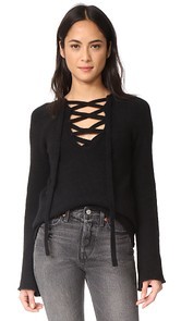 LAGENCE Candela Lace Up Sweater