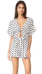 Mara Hoffman Embroidered Wrap Front Romper