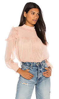 Smocked ruffle swiss dot blouse - Endless Rose