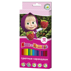 Цветные карандаши, 12 цветов, "Маша и Медведь" Росмэн