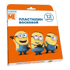 Пластилин восковой, 12 цветов, "Миньоны" Росмэн