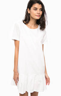 Белое платье из хлопка свободного кроя Only