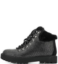 Черные ботинки с отделкой стразами Tosca BLU