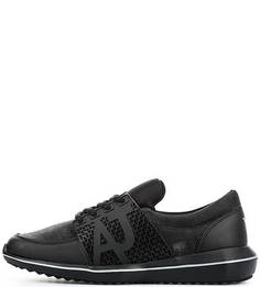 Черные кроссовки на шнуровке Armani Jeans