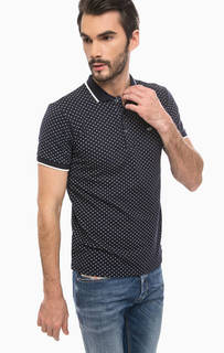 Темно-синяя хлопковая футболка поло Gas