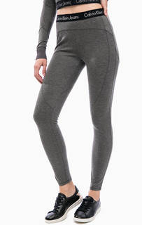 Серые леггинсы на резинке Calvin Klein Jeans