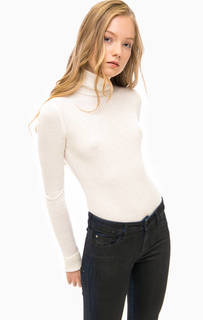 Трикотажная водолазка молочного цвета Calvin Klein Jeans