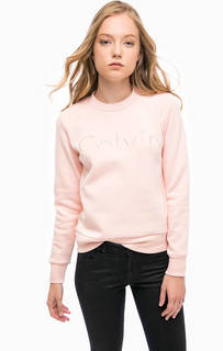 Коралловый свитшот с логотипом бренда Calvin Klein Jeans