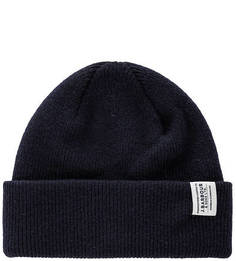 Синяя шерстяная шапка Barbour
