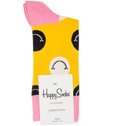 Желтые носки в крупный горошек Happy Socks
