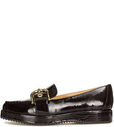 Коричневые лоферы из лаковой кожи Michael Michael Kors