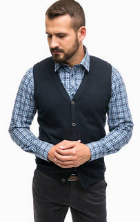 Синий жилет из хлопка на пуговицах Lerros