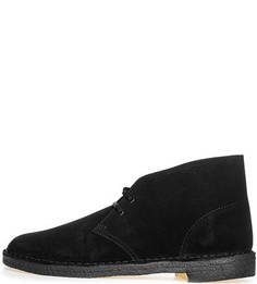 Черные замшевые ботинки на шнуровке Clarks