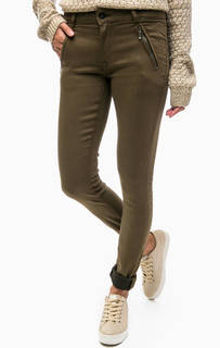 Зауженные брюки цвета хаки Ichi