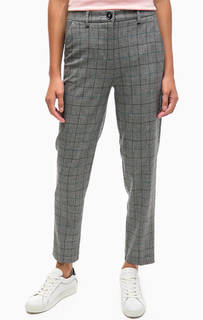 Укороченные серые брюки в клетку United Colors of Benetton