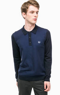 Синий хлопковый джемпер Fred Perry
