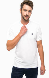 Белая футболка поло с разрезами по бокам U.S. Polo Assn.