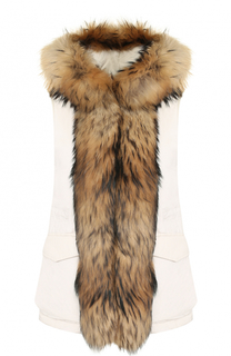 Жилет с капюшоном и меховой отделкой Woolrich