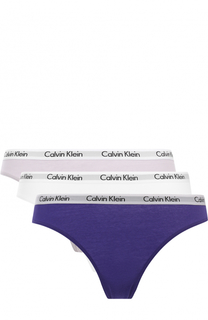 Комплект из хлопковых трусов с логотипом бренда Calvin Klein
