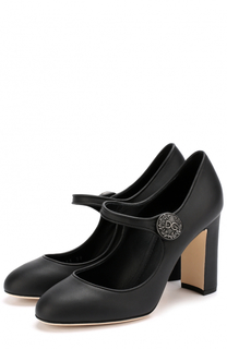 Кожаные туфли Vally на устойчивом каблуке Dolce & Gabbana