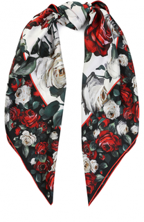 Шелковый платок с цветочным принтом Dolce &amp; Gabbana