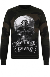 Шерстяной джемпер с принтом Philipp Plein