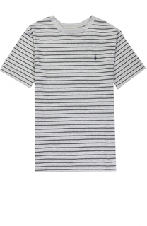 Футболка джерси в полоску с логотипом бренда Polo Ralph Lauren
