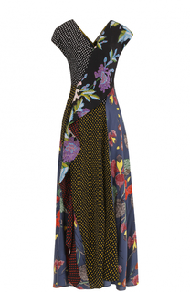 Шелковое платье-миди с оборками и принтом Diane Von Furstenberg