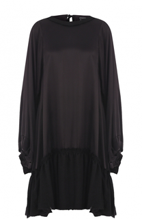 Мини-платье свободного кроя с оборкой Ann Demeulemeester