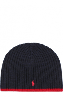 Шерстяная шапка с логотипом бренда Polo Ralph Lauren