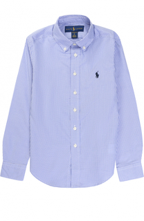 Хлопковая рубашка в мелкую клетку Polo Ralph Lauren