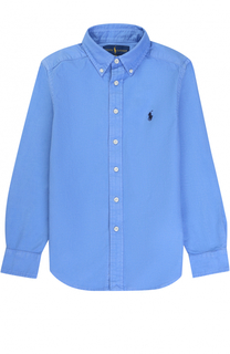Хлопковая рубашка с воротником button down Polo Ralph Lauren
