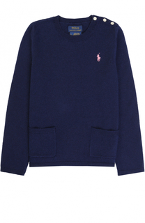 Шерстяной пуловер с карманами и декоративными пуговицами Polo Ralph Lauren
